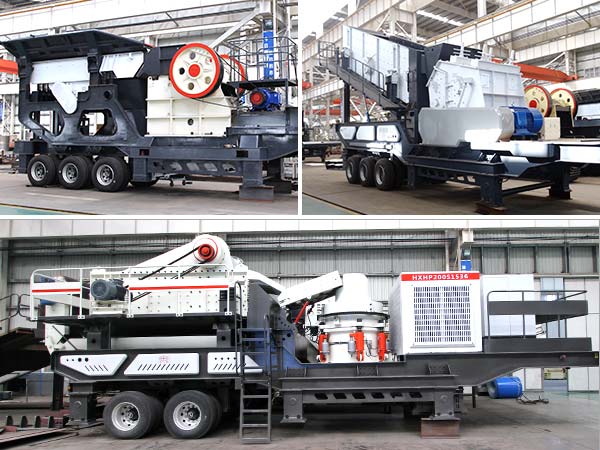 配顎破、反擊破、圓錐破的移動破碎機(jī)